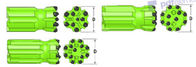 Grüne Gesteinsbohrer-Bohrer R38 kugelförmig/ballistischer Knopf-Durchmesser 64 - 89mm