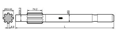 Bohrgerät-Schaft-Adapter des Edelstahl-ermüdungsfreier Cop1238 T38 T45 T51 für Felsen-Bohrgerät