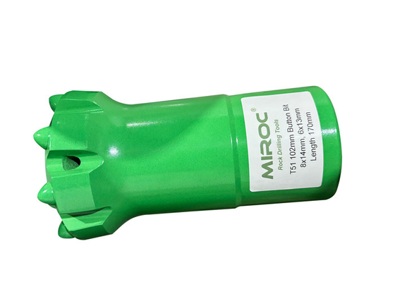 T51-102mm Wolframkarbid und hochfeste Stahllegierung Knopfbohrer ideal für mittelharte Gesteinsbedingungen