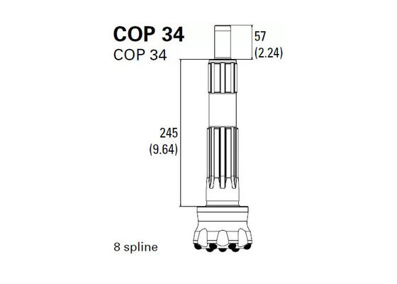 Schwarze DTH-Bohrer für Felsen-Bohrungs-Hammer des Stückchen-Schaft-COP32 BR3 IR3.5 COP34