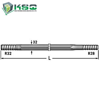 Spülungsloch Rod R32-Hex 32-R28 des Drifter-R28 9,6 Millimeter